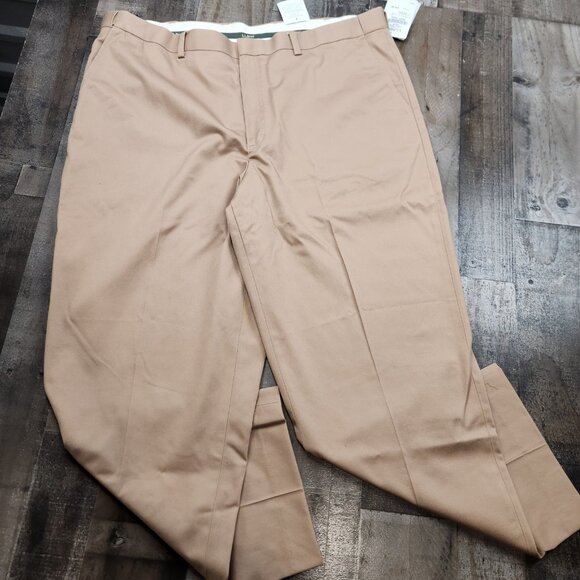 L.L. Bean Other - Mens LL Bean Dress Chino size 42 (42x30) Tan Flat Front Pants